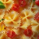 Farfalle pasta with fresh Italian ingredients