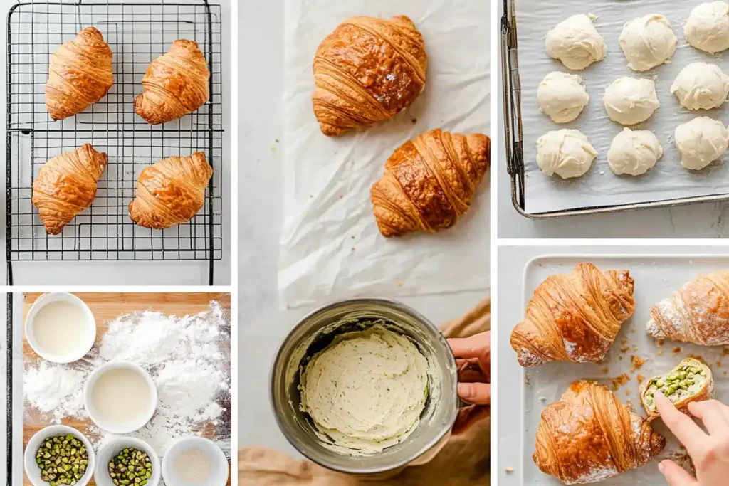 Step-by-step guide to making a healthy pistachio croissant