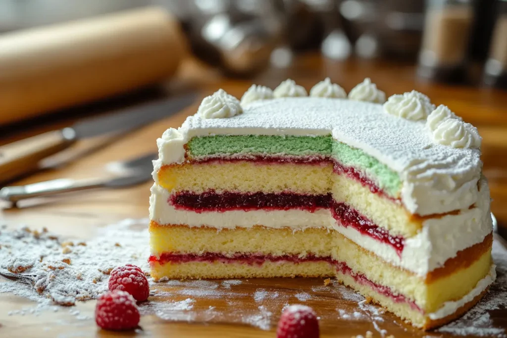 Layers of a Swedish Princess Cake.