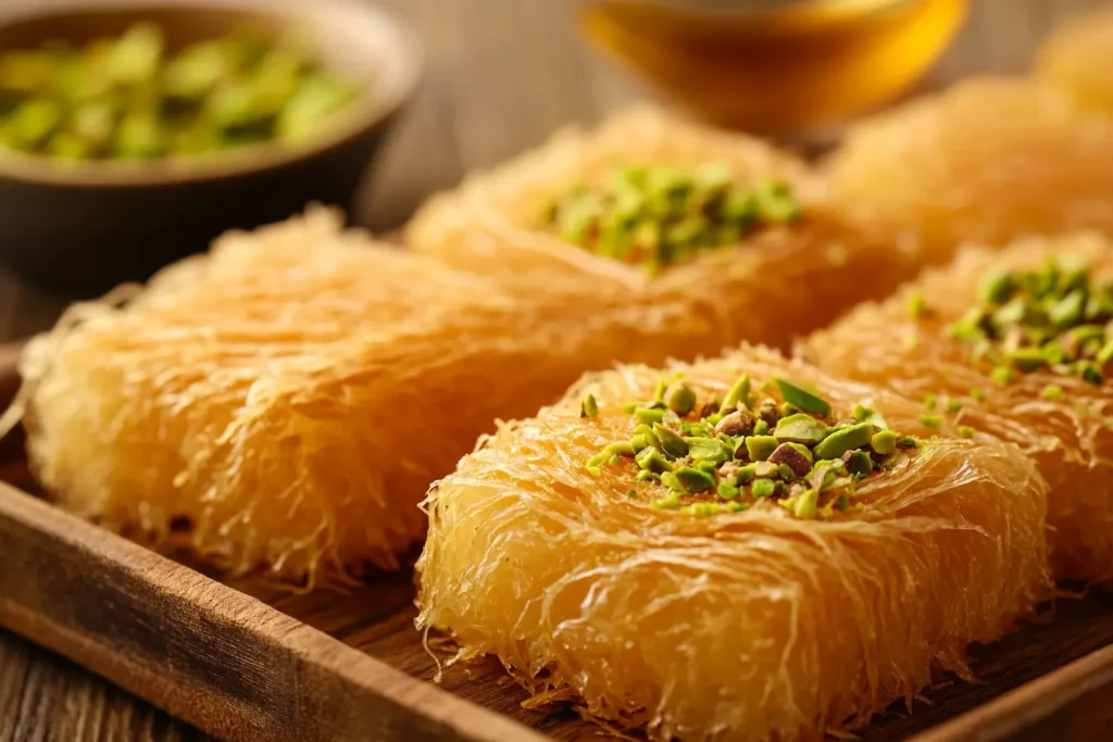 Shredded kataifi pastry with pistachios